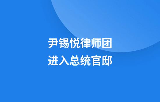 尹锡悦律师团进入总统官邸