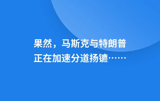 果然，马斯克与特朗普正在加速分道扬镳……