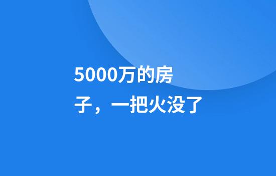 5000万的房子，一把火没了