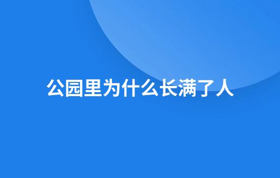 公园里为什么长满了人