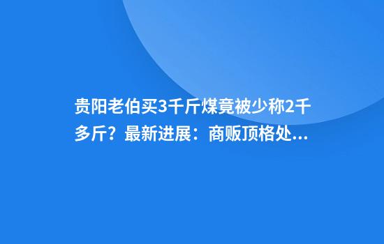 贵阳老伯买3千斤煤竟被少称2千多斤？最新进展：商贩顶格处罚，失职人员停职调查
