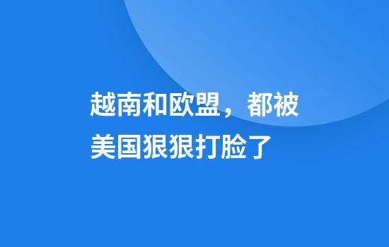 越南和欧盟，都被美国狠狠打脸了