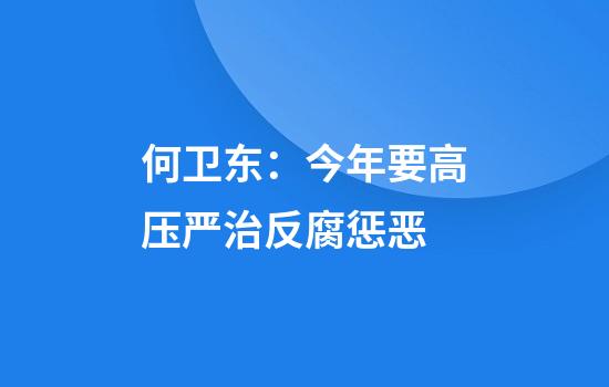 何卫东：今年要高压严治反腐惩恶