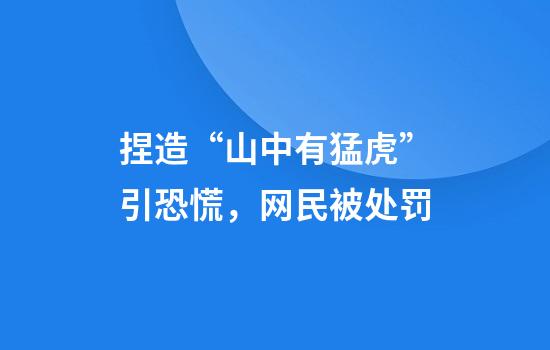 捏造“山中有猛虎”引恐慌，网民被处罚