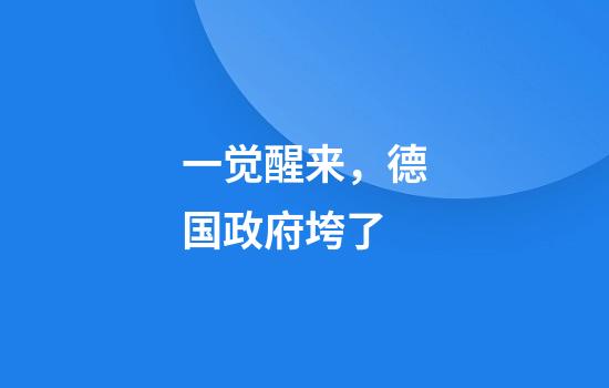 一觉醒来，德国政府垮了
