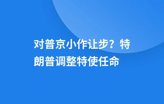 对普京小作让步？特朗普调整特使任命