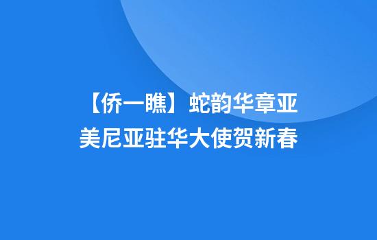 【侨一瞧】蛇韵华章亚美尼亚驻华大使贺新春