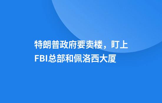 特朗普政府要卖楼，盯上FBI总部和佩洛西大厦