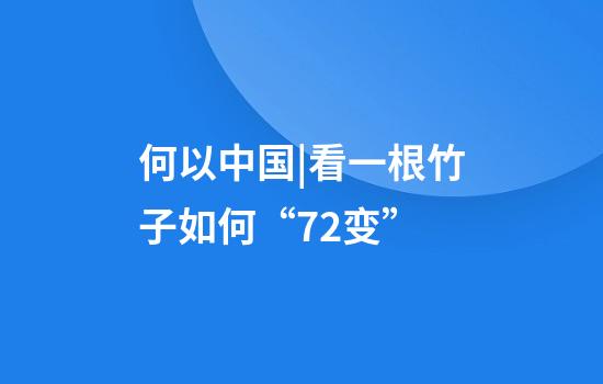 何以中国|看一根竹子如何“72变”