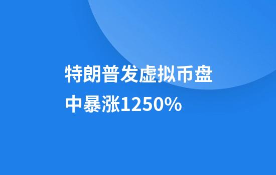 特朗普发虚拟币盘中暴涨1250%