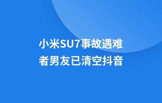 小米SU7事故遇难者男友已清空抖音