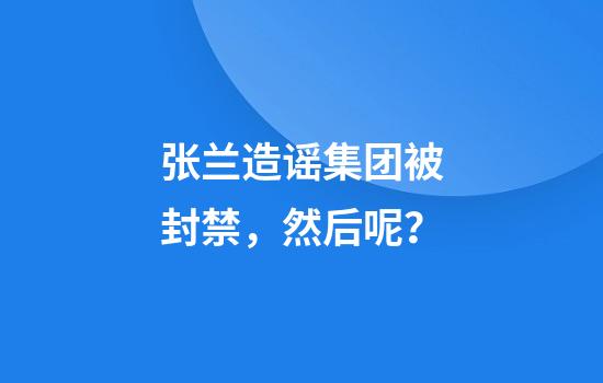 张兰造谣集团被封禁，然后呢？