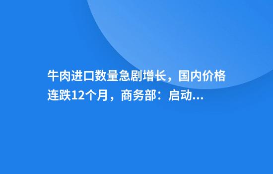 牛肉进口数量急剧增长，国内价格连跌12个月，商务部：启动调查