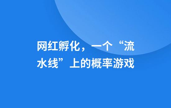 网红孵化，一个“流水线”上的概率游戏