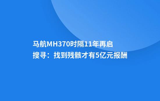 马航MH370时隔11年再启搜寻：找到残骸才有5亿元报酬