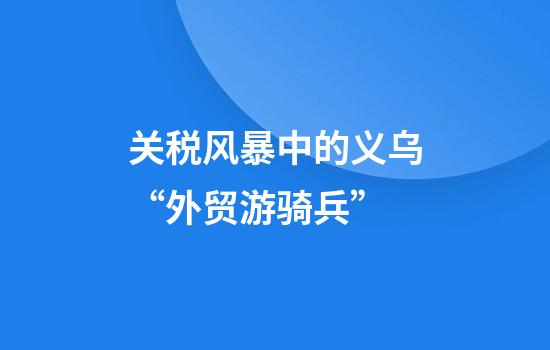 关税风暴中的义乌“外贸游骑兵”