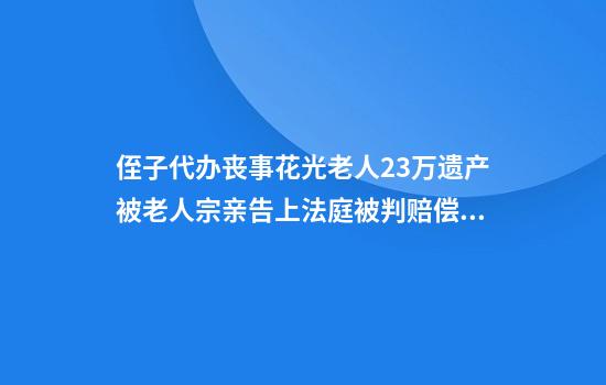 侄子代办丧事花光老人23万遗产被老人宗亲告上法庭被判赔偿6万元