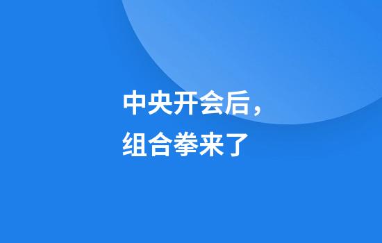 中央开会后，组合拳来了