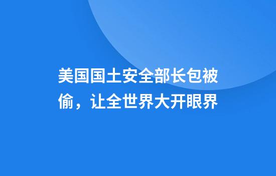 美国国土安全部长包被偷，让全世界大开眼界