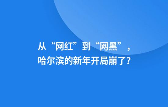从“网红”到“网黑”，哈尔滨的新年开局崩了？