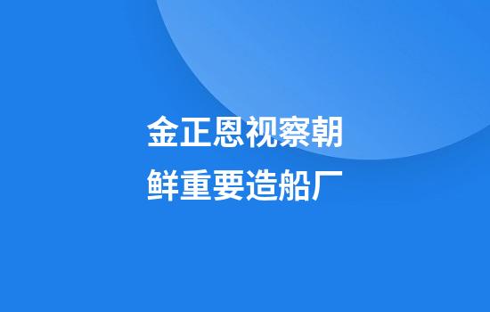 金正恩视察朝鲜重要造船厂