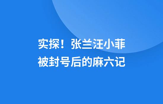 实探！张兰汪小菲被封号后的麻六记
