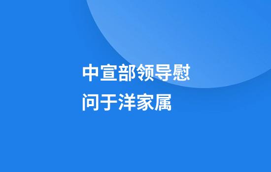 中宣部领导慰问于洋家属