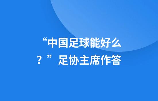 “中国足球能好么？”足协主席作答