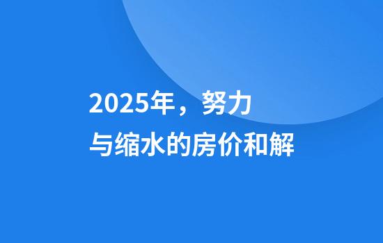 2025年，努力与缩水的房价和解