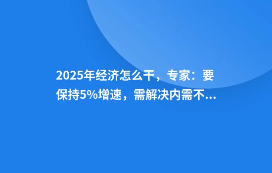 2025年经济怎么干，专家：要保持5%增速，需解决内需不足的问题