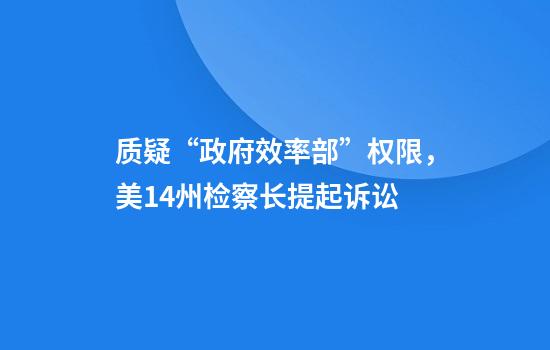 质疑“政府效率部”权限，美14州检察长提起诉讼