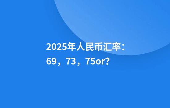 2025年人民币汇率：6.9，7.3，7.5or？