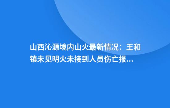 山西沁源境内山火最新情况：王和镇未见明火未接到人员伤亡报告