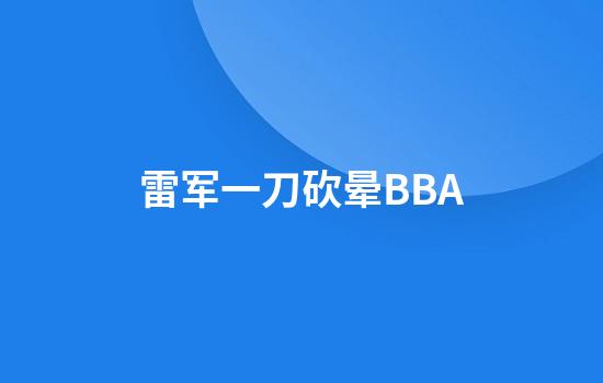 雷军一刀砍晕BBA