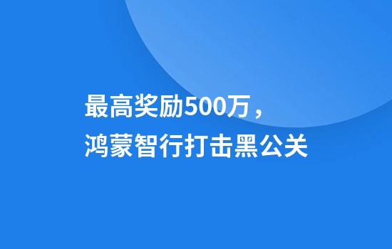 最高奖励500万，鸿蒙智行打击黑公关