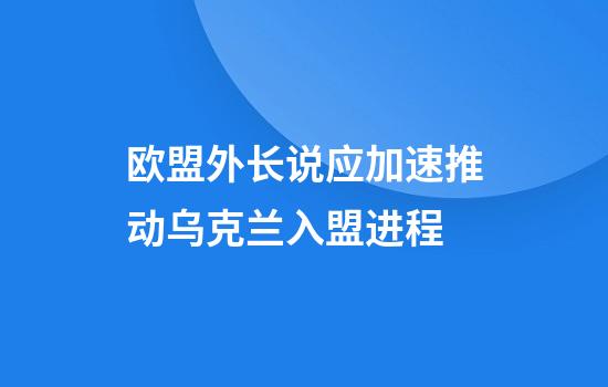 欧盟外长说应加速推动乌克兰入盟进程