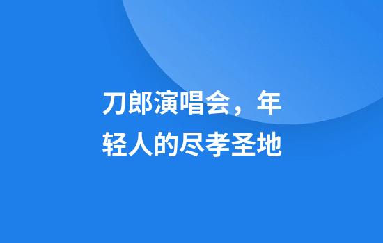 刀郎演唱会，年轻人的尽孝圣地