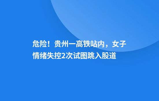 危险！贵州一高铁站内，女子情绪失控2次试图跳入股道