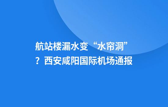 航站楼漏水变“水帘洞”？西安咸阳国际机场通报