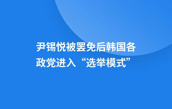 尹锡悦被罢免后韩国各政党进入“选举模式”