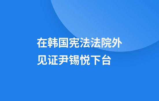 在韩国宪法法院外见证尹锡悦下台