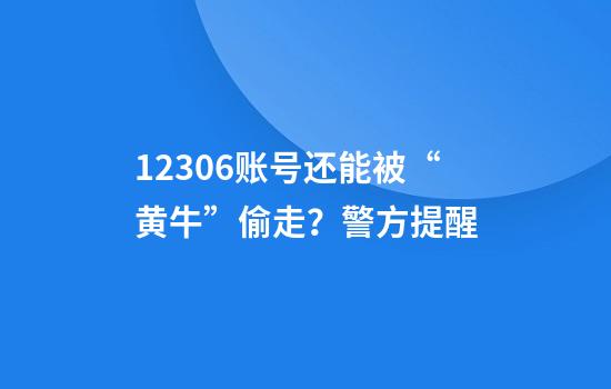 12306账号还能被“黄牛”偷走？警方提醒