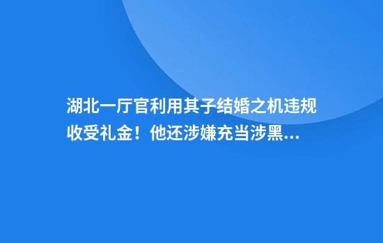 湖北一厅官利用其子结婚之机违规收受礼金！他还涉嫌充当涉黑“保护伞”