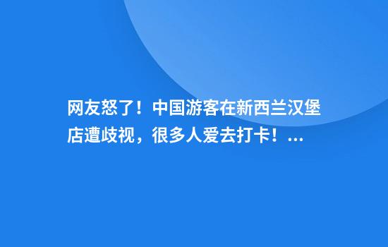 网友怒了！中国游客在新西兰汉堡店遭歧视，很多人爱去打卡！店方道歉：涉事员工已开除！中领馆发声