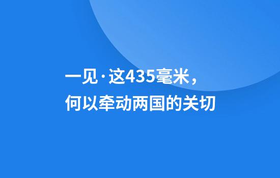 一见·这435毫米，何以牵动两国的关切