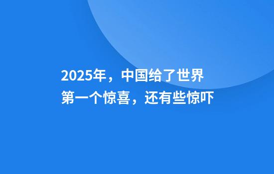 2025年，中国给了世界第一个惊喜，还有些惊吓